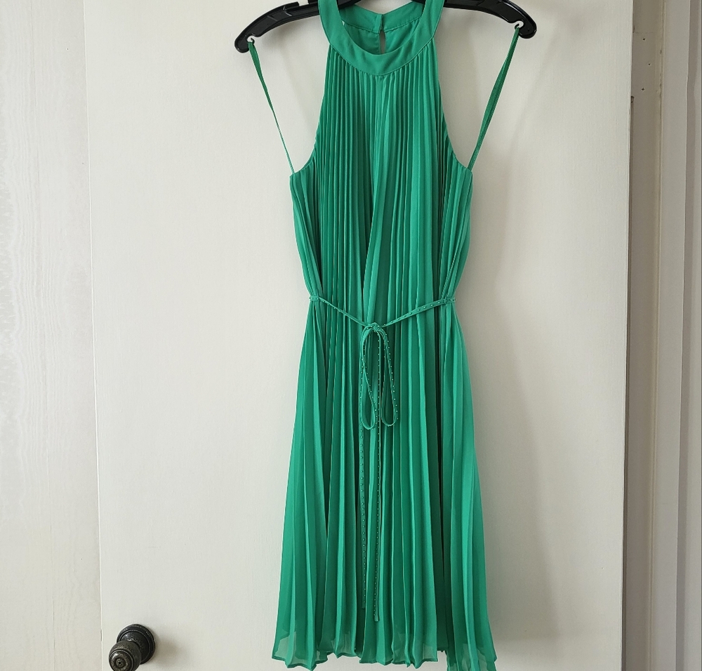 Ted Baker London Green Pleated Cocktail Dress Wedding Guest Event Party